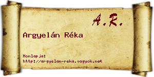 Argyelán Réka névjegykártya