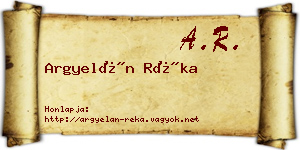 Argyelán Réka névjegykártya